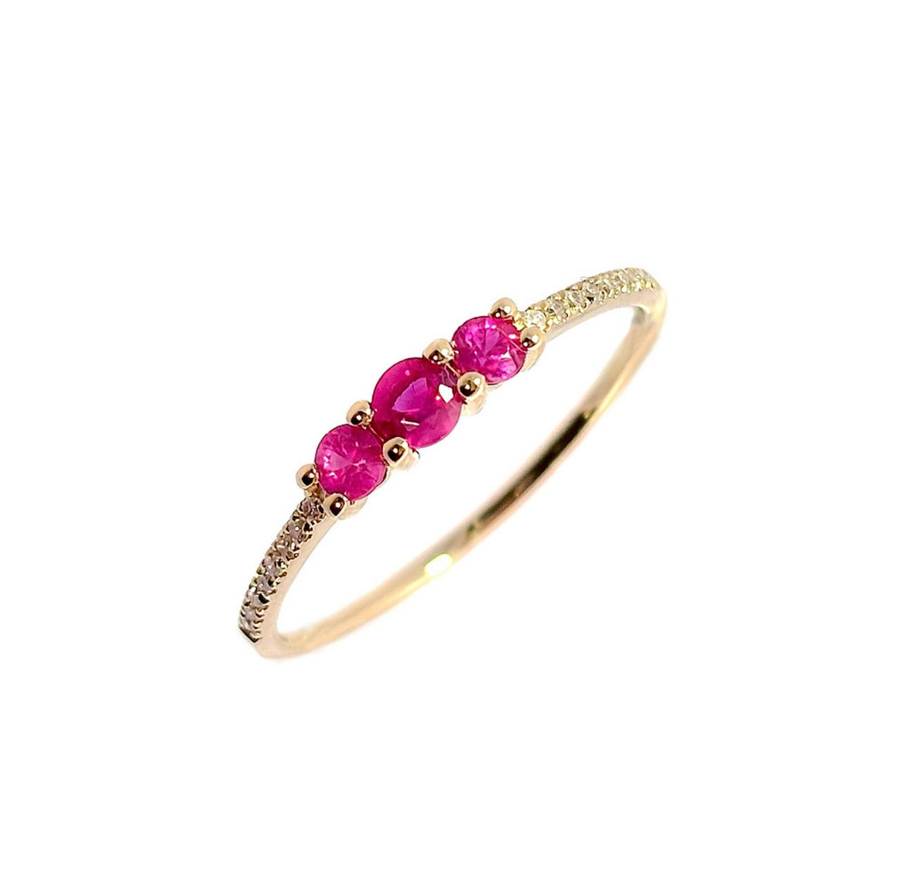 Elegant 14K Yellow Gold Ruby & Diamond Ring