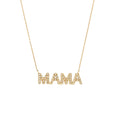 14K Yellow Gold “MAMA” Diamond Name Necklace