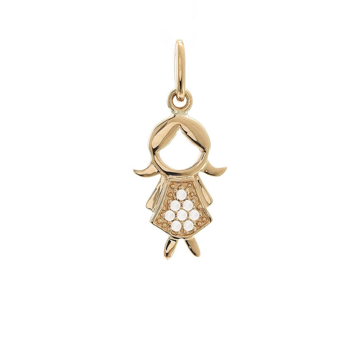 14K Yellow Gold Boy Diamond Pendant