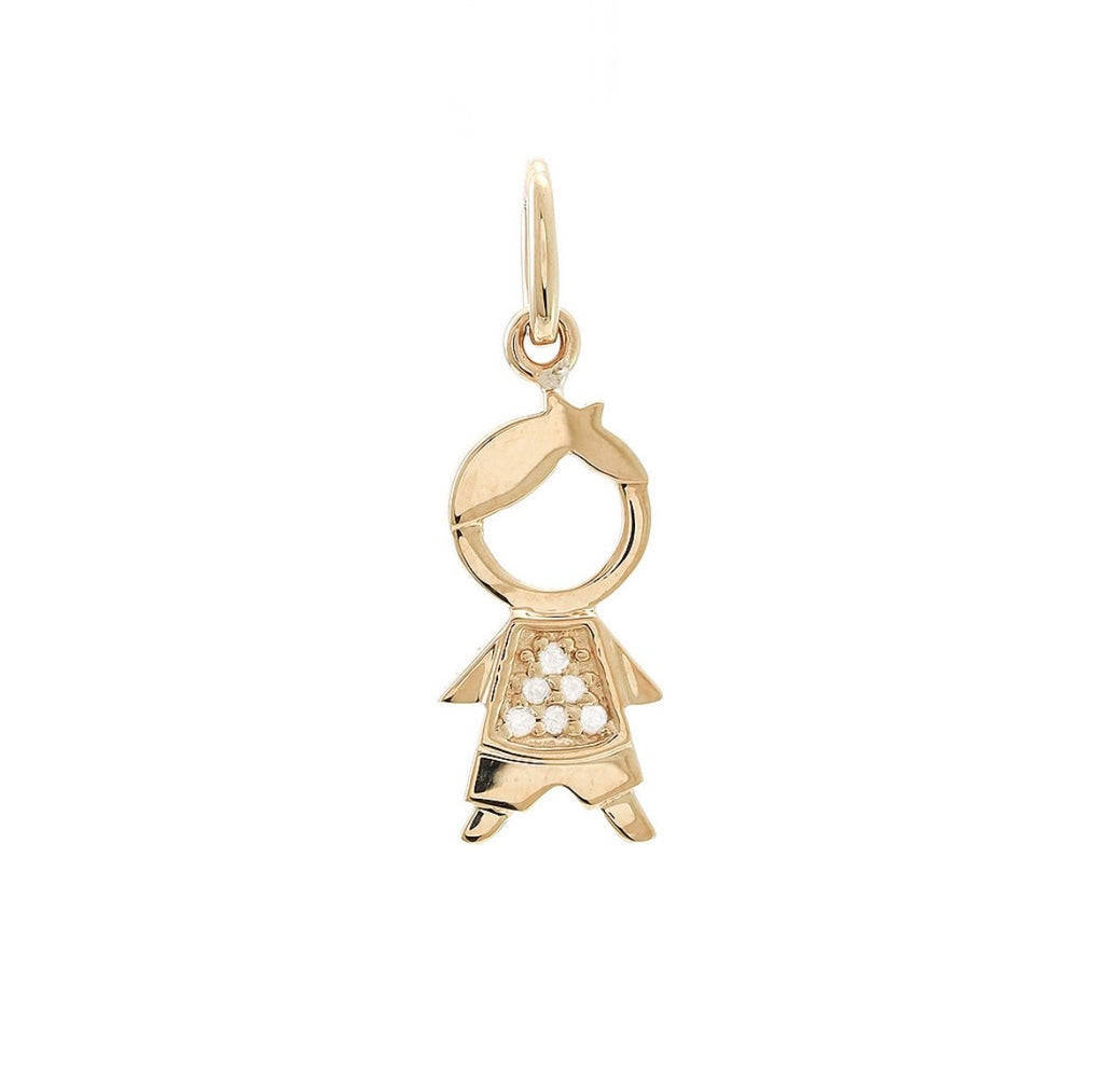 14K Yellow Gold Boy Diamond Pendant