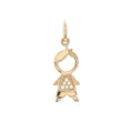 14K Yellow Gold Boy Diamond Pendant