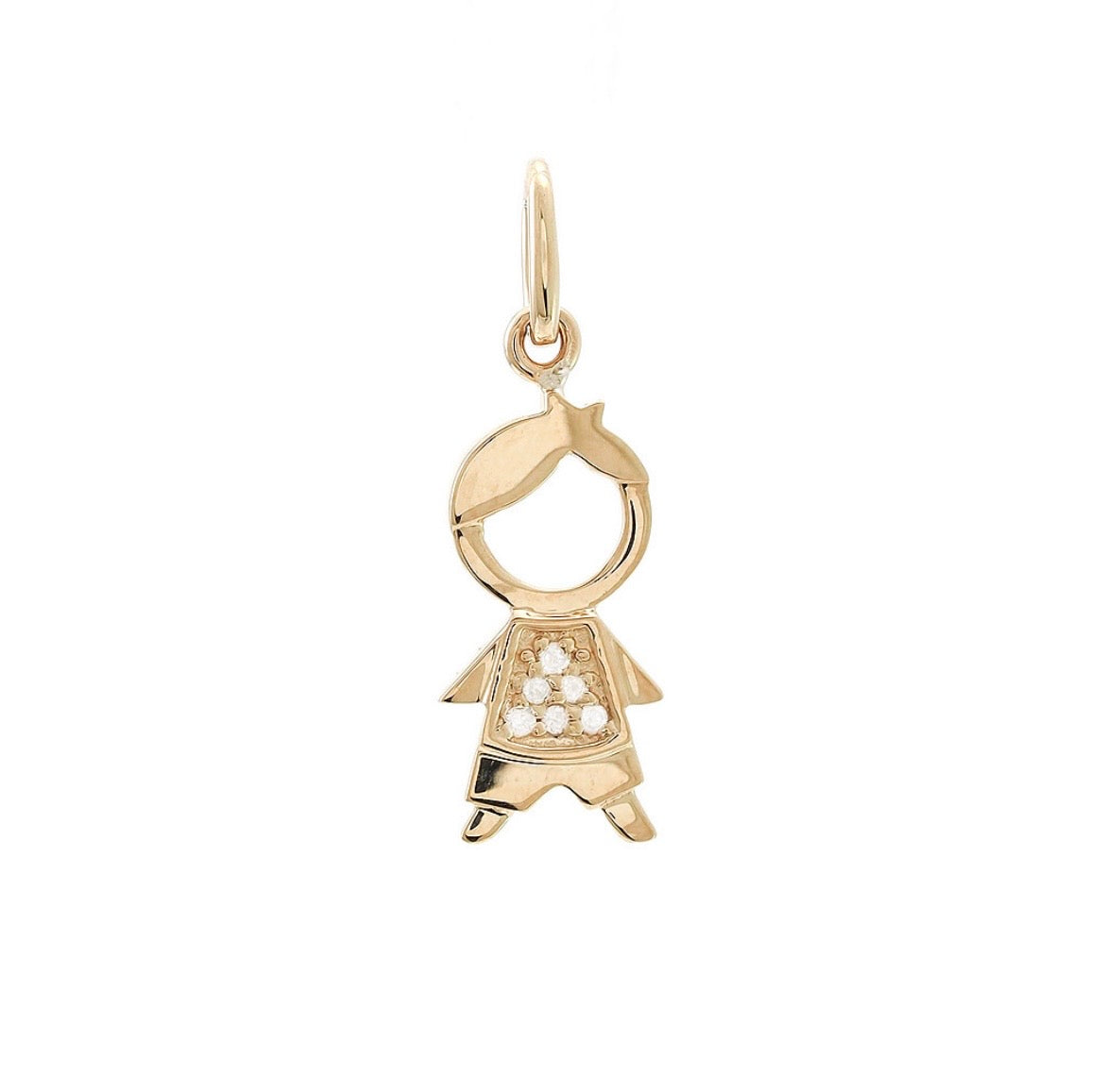 14K Yellow Gold Boy Diamond Pendant