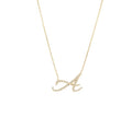 14K Yellow Gold Diamond Initial Necklace (A–Z)