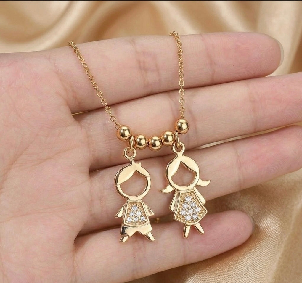 14K Yellow Gold Boy Diamond Pendant