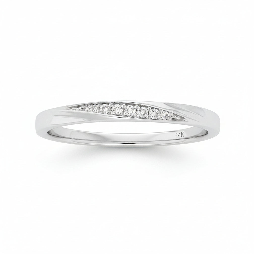 14K White Gold Diamonds Ring
