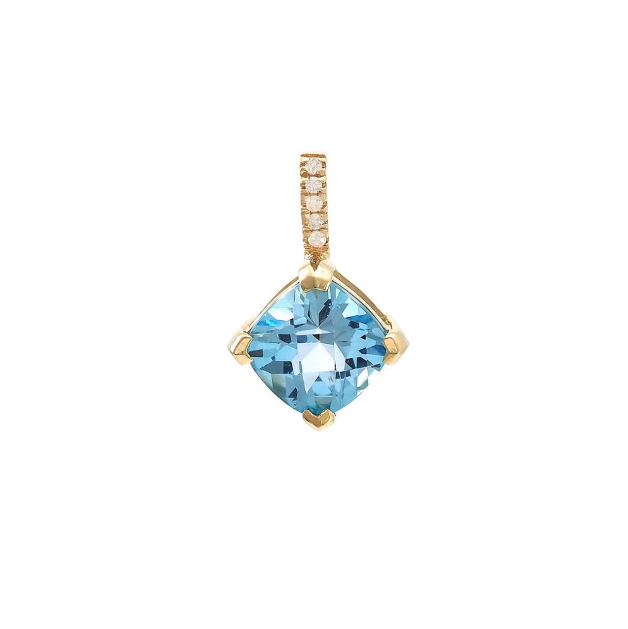 14K Yellow Gold Interchangeable Gemstone Pendant