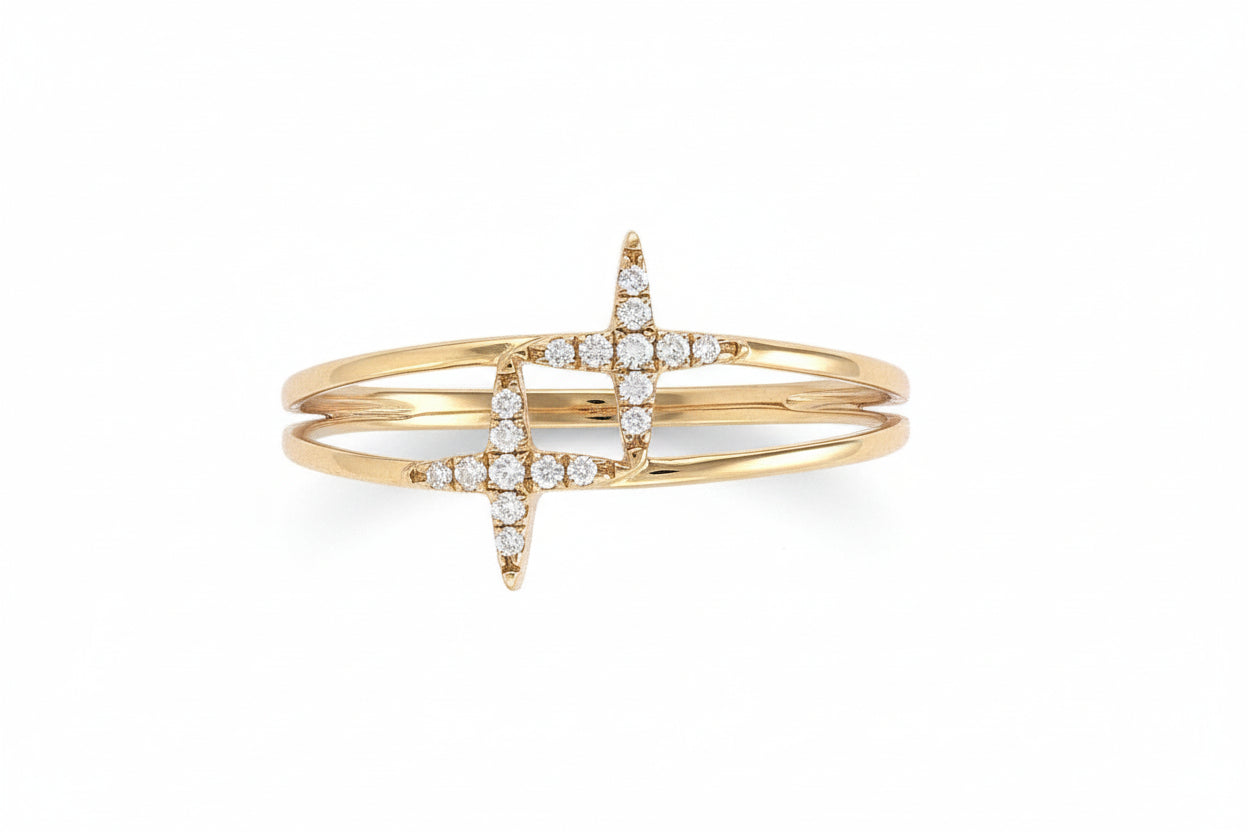 14K Yellow Gold Diamond Ring