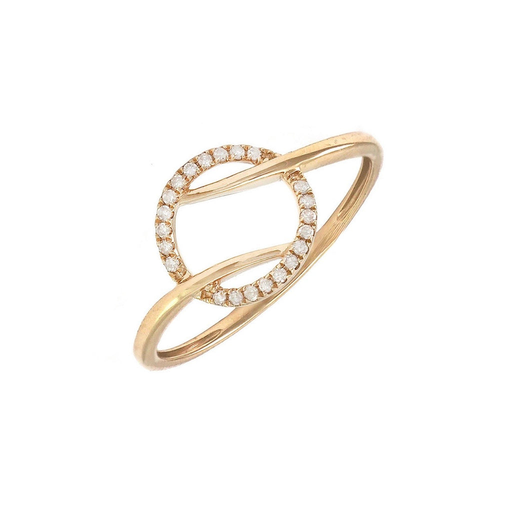 14K Yellow Gold Diamond Circle Ring
