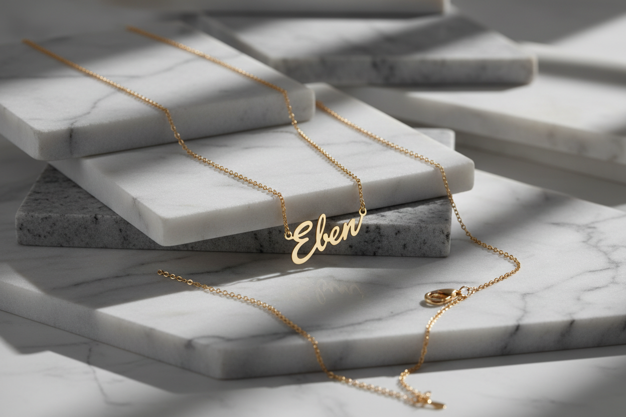 Complete luxury necklace on marble